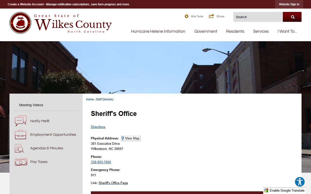 Wilkes County arrest records Sheriff staff directory