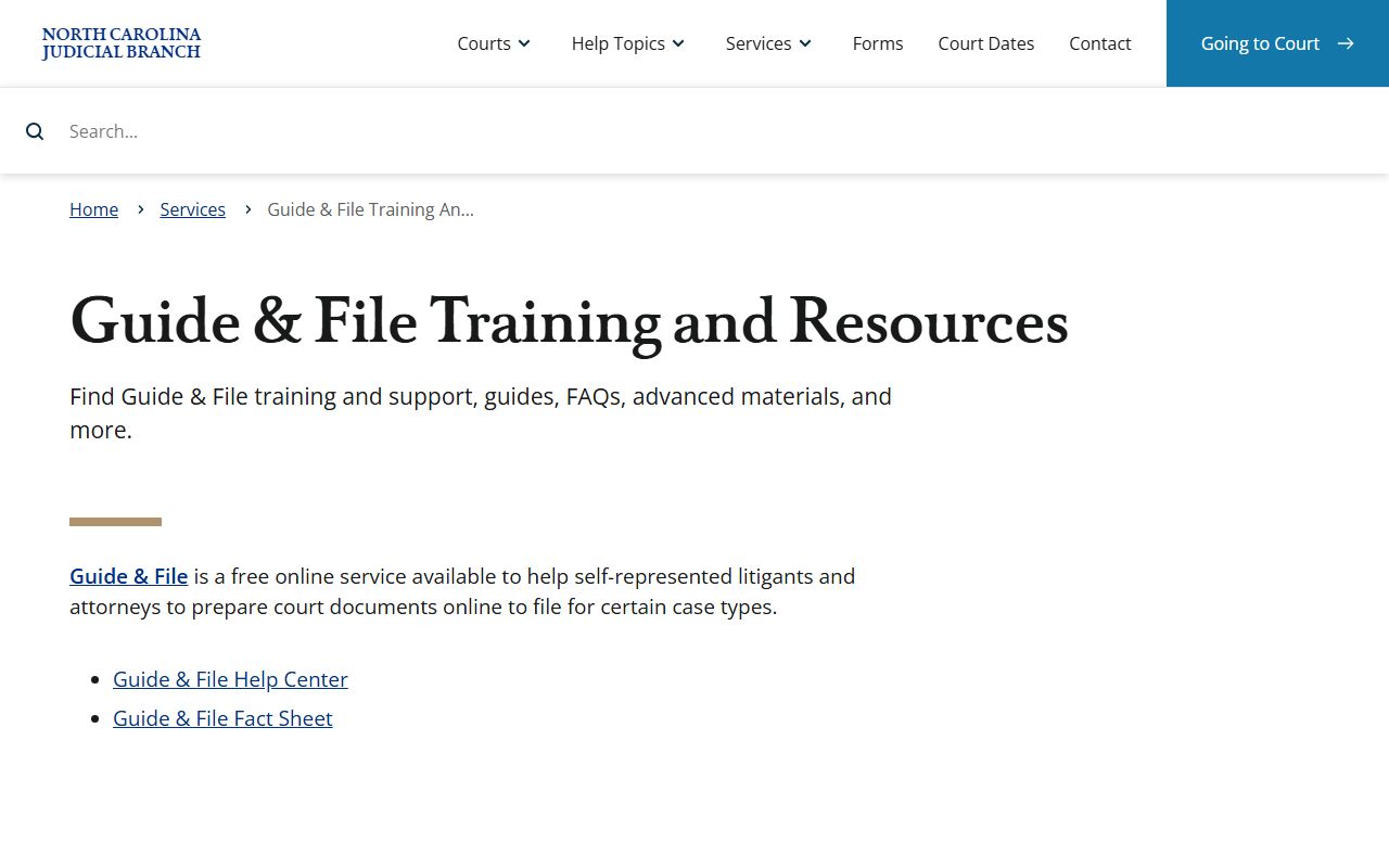 Wilkes County court records Guide and File training resources